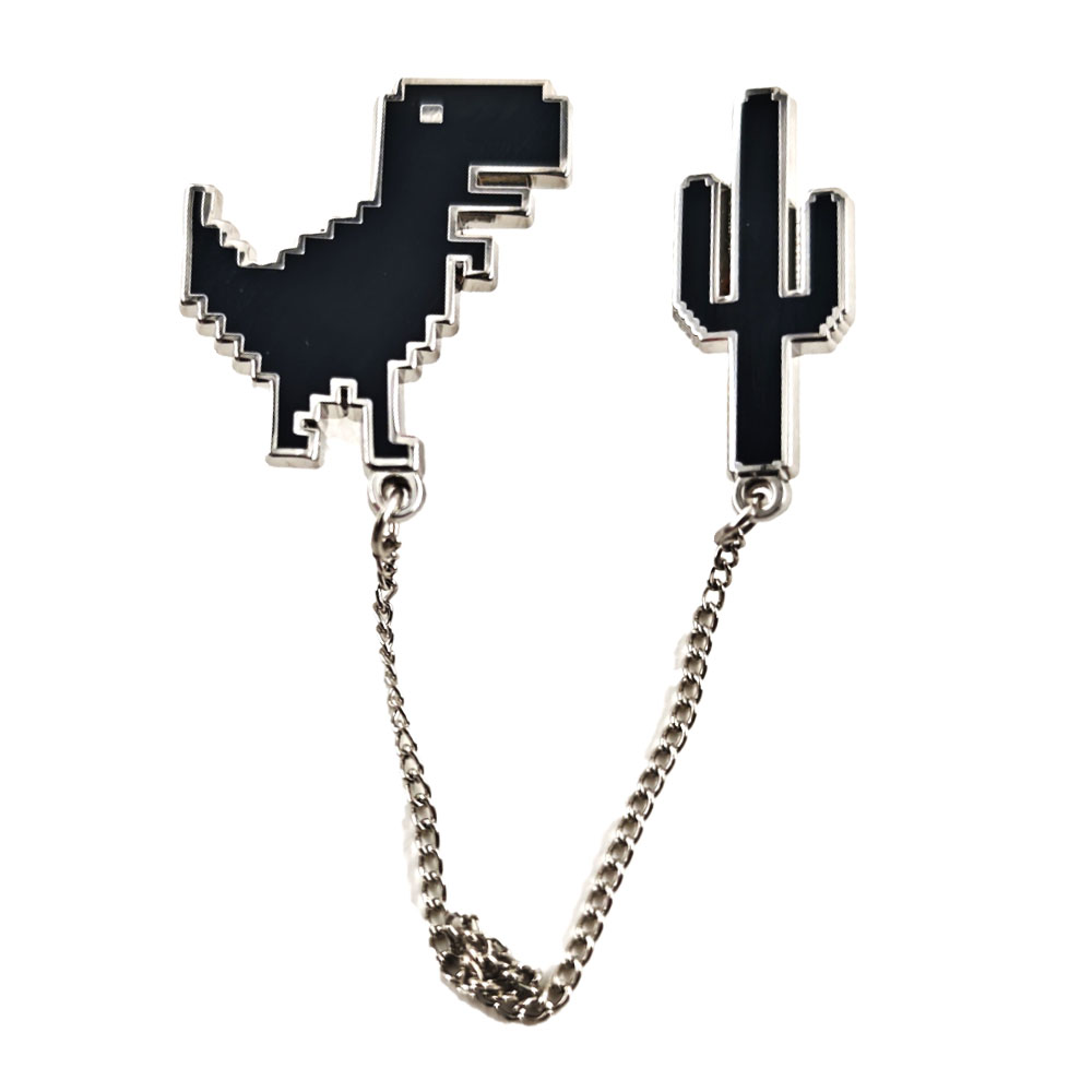 Embroidery Bracelet - Spille in smalto Pixel T-Rex Dinosauro