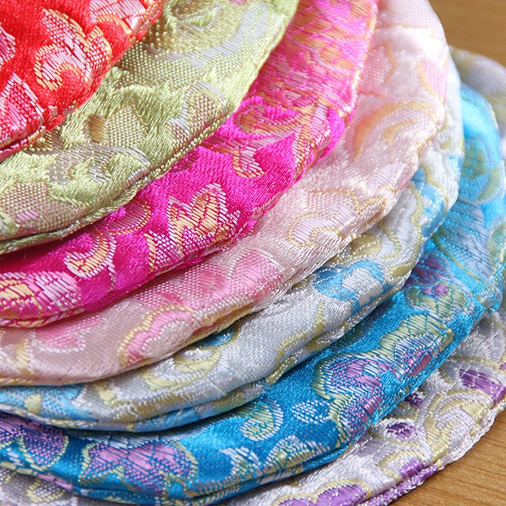 Embroidery Wallet - Borsa con coulisse ricamata floreale, sacchetto