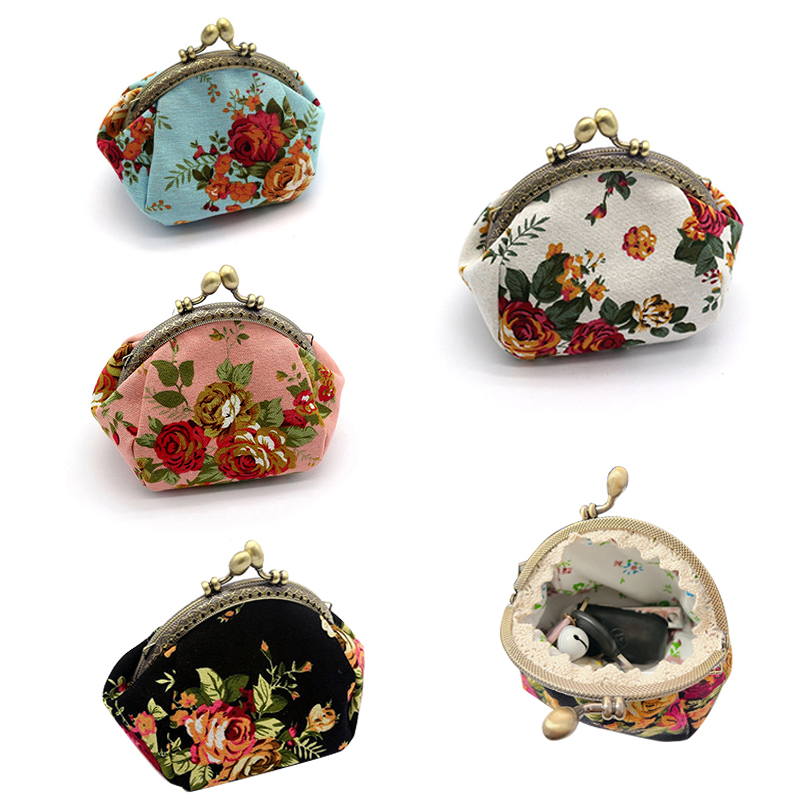 Embroidery Wallet - Portamonete Vintage da Donna con Stampa