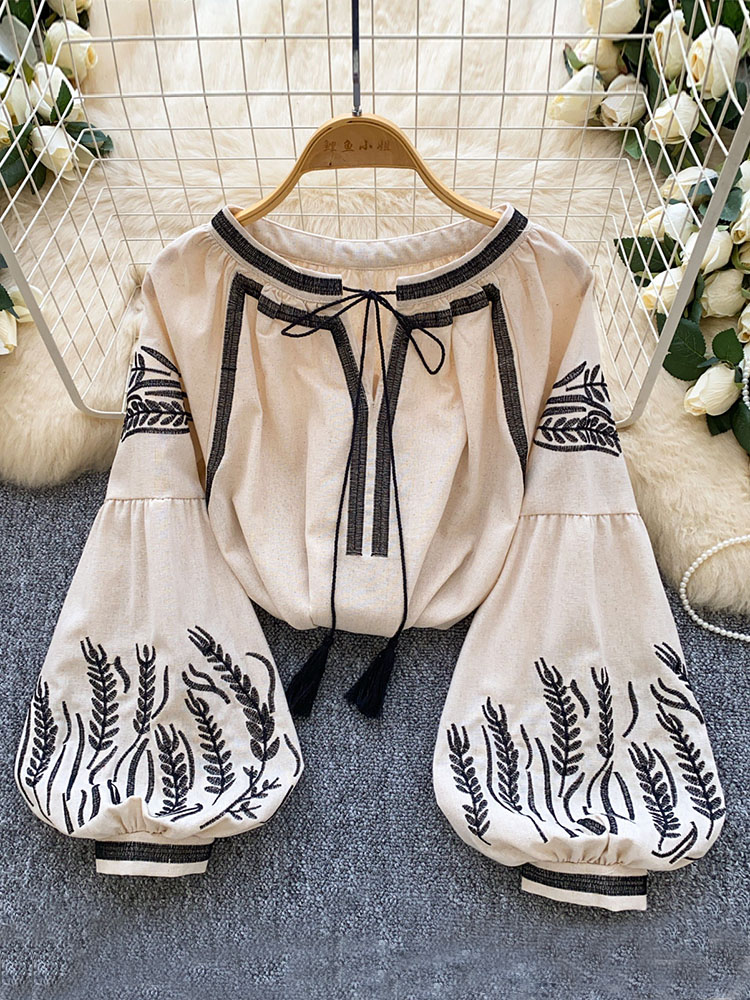 Embroidery Blouse - Camicetta da Donna in Stile Bohémien
