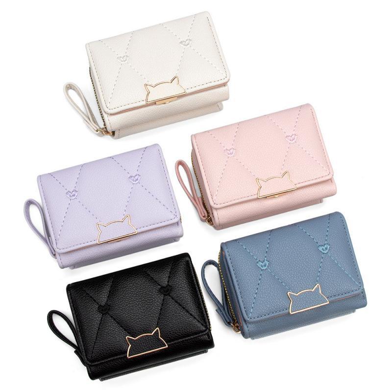 Embroidery Wallet - Portafoglio corto in pelle PU con