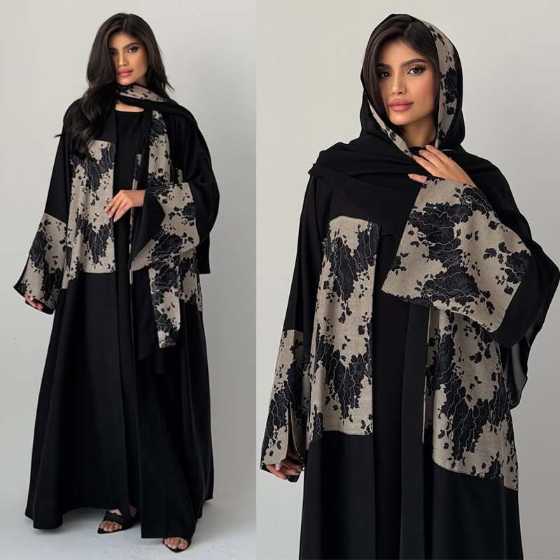 Embroidery Hijab - Set di 2 Pezzi Abaya Hijab