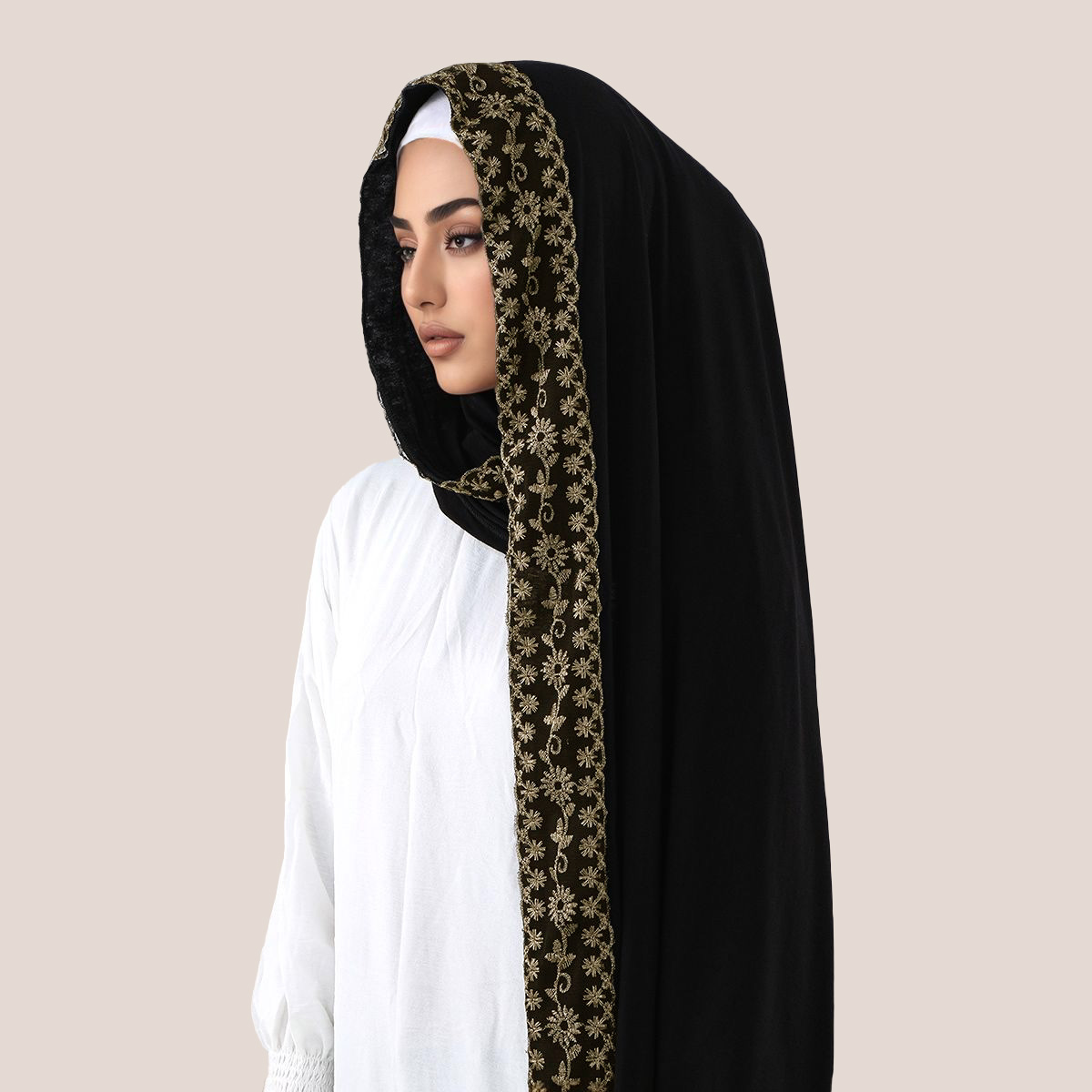 Maglia di cotone con ricamo in - Embroidery Hijab recensione e prezzo