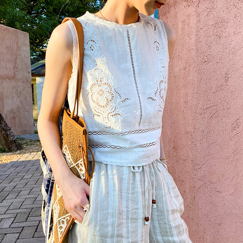 Top Senza Maniche in Cotone Bi - Embroidery Class recensione e prezzo