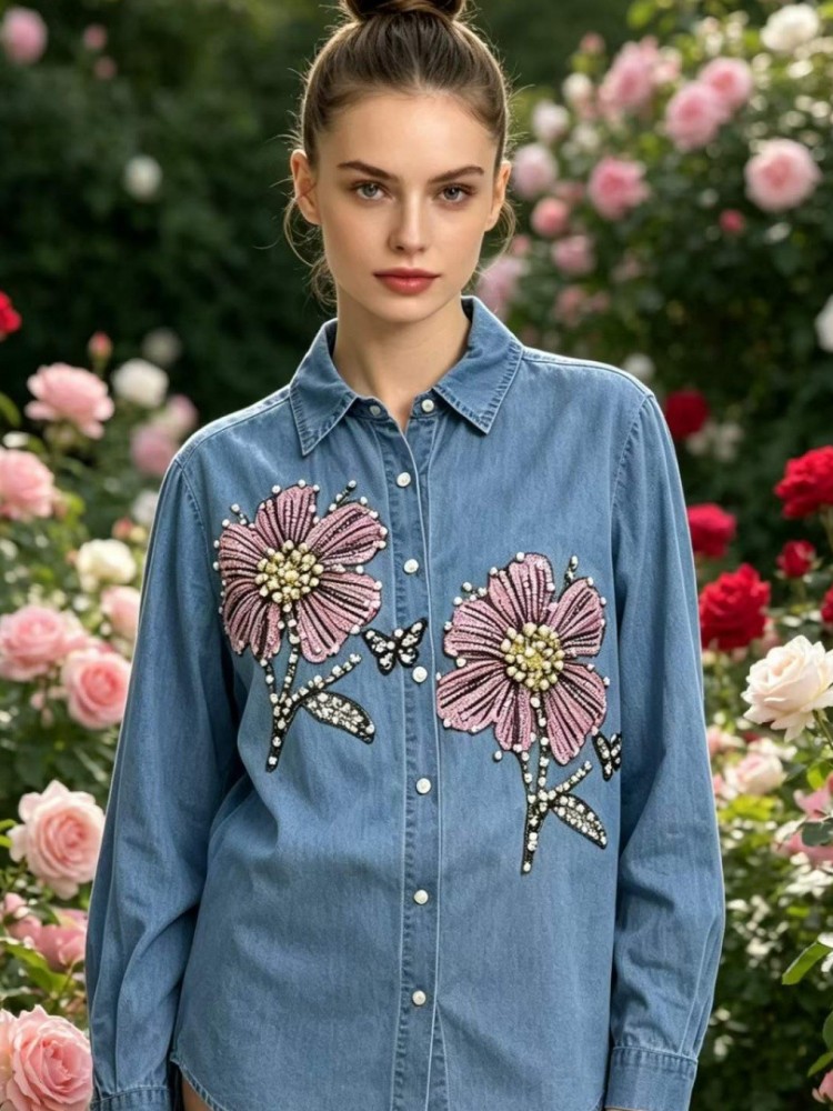 Camicette in Denim Ricamate pe - Embroidery Blouse recensione e prezzo