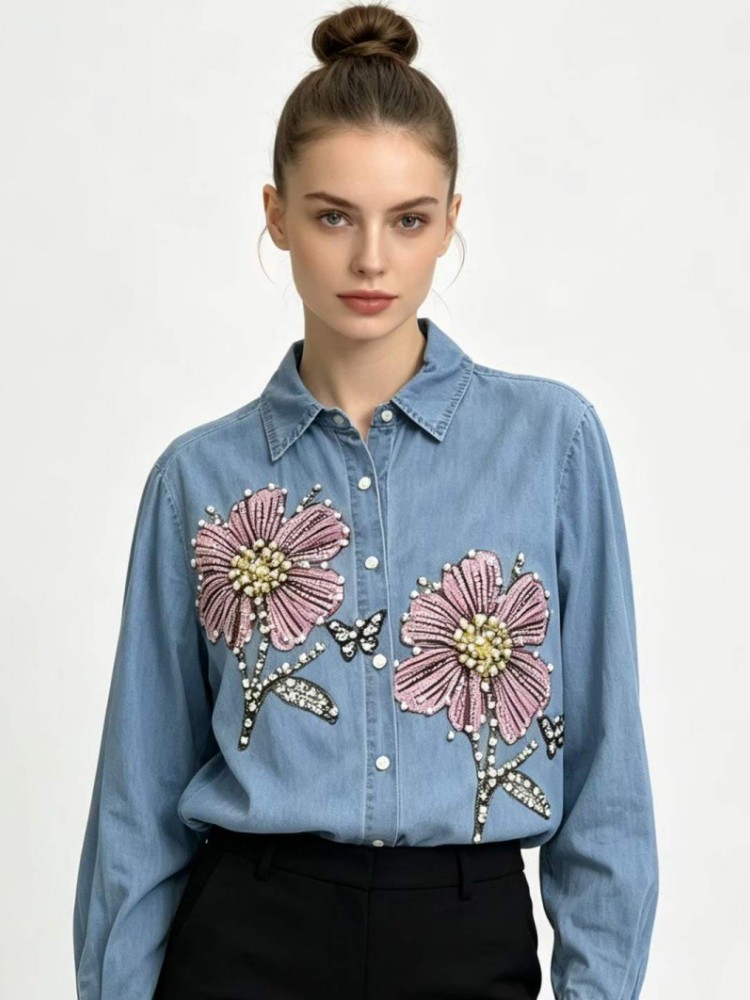 Camicette in Denim Ricamate pe - Embroidery Blouse recensione e prezzo