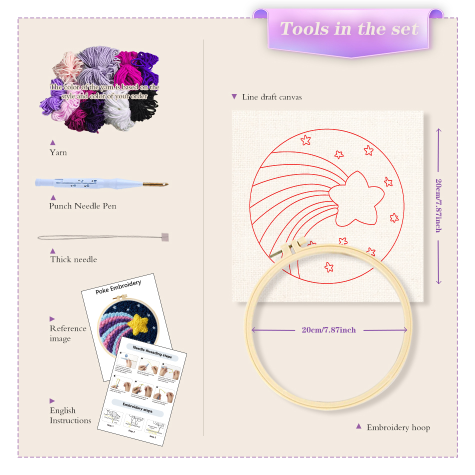 Kit per ricamo punch needle co - Embroidery Ideas For Bags recensione e prezzo