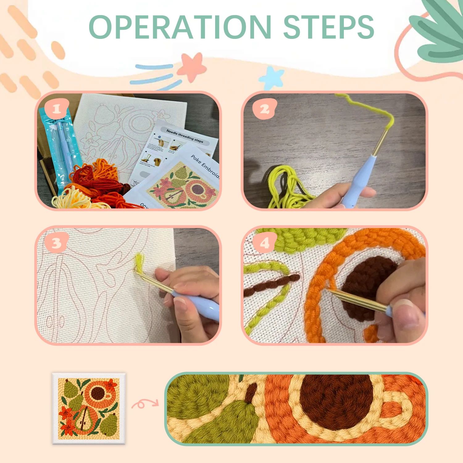 GATYZTORY Kit Punch Needle Bab - Embroidery Ideas For Bags recensione e prezzo