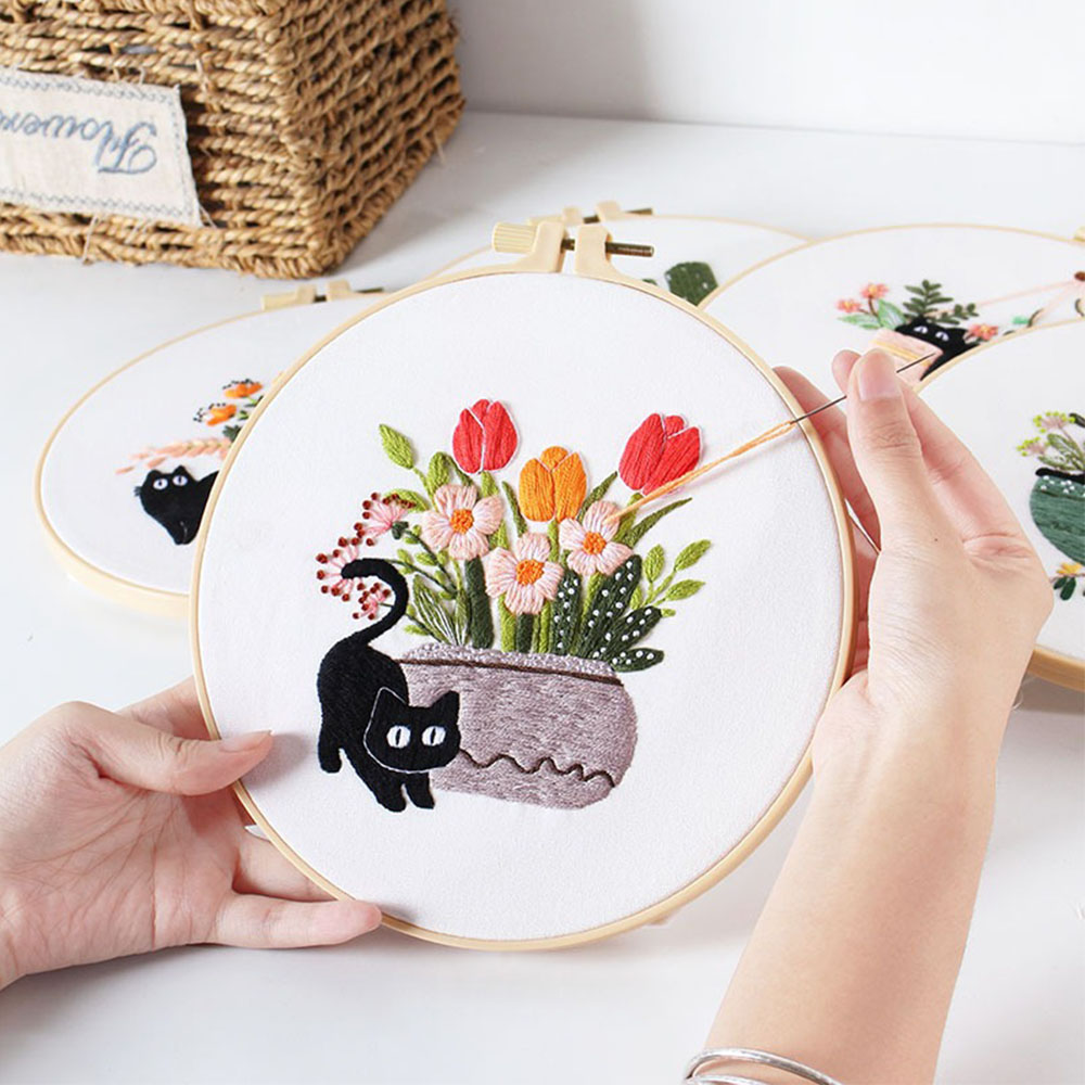 Kit da ricamo con disegno gatt - Embroidery Ideas For Bags recensione e prezzo
