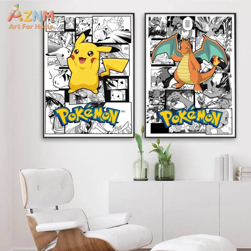 AZNM Pokemon Charizard Pikachu - Embroidery Wall Art recensione e prezzo
